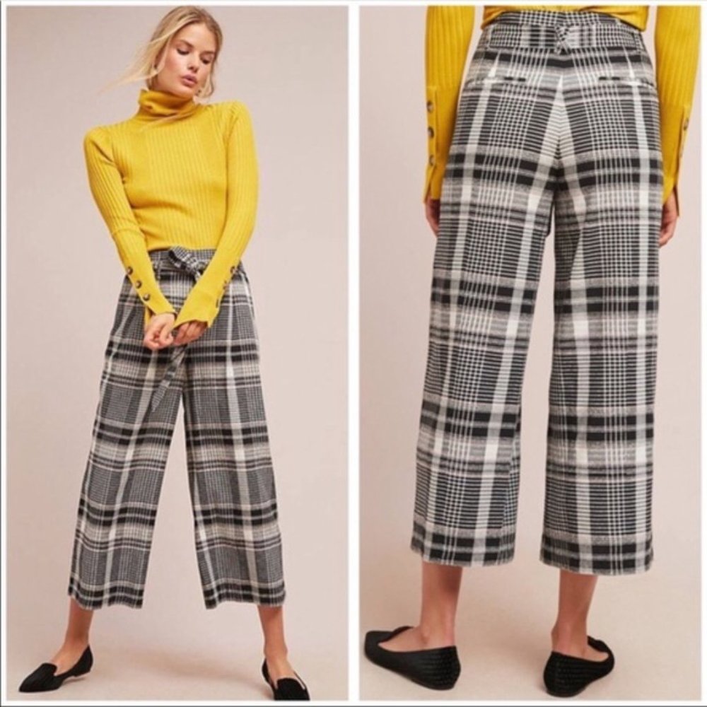 Anthropologie ett:twa Luca Plaid Wide Leg Pants 4